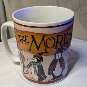 Vintage Debbie Mumm Penguins Huge Cup 26 Oz Mug Sakura Mug Christmas